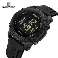 NAVIFORCE NF7104 Reloj electrónico con correa de silicona resistente al agua y alarma informal digital LCD para hombre