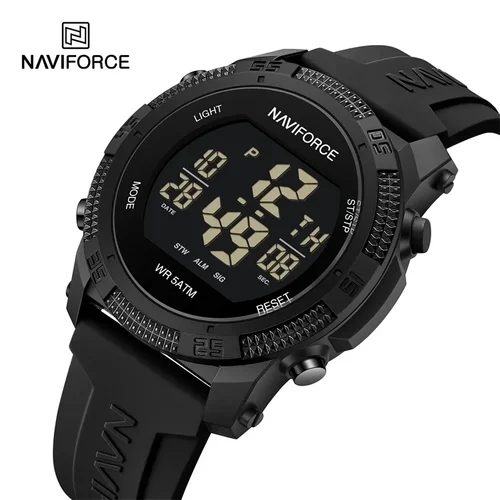 Imagen 1 del producto NAVIFORCE NF7104 Reloj electrónico con correa de silicona resistente al agua y alarma informal digital LCD para hombre