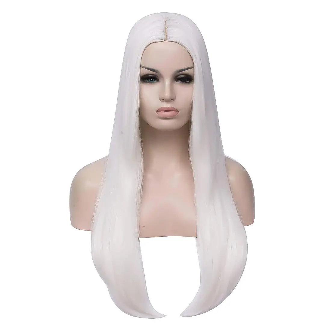 Long White Straight Wig White Hair Wig for Women Heat-resistant to Reuse  White Hair Wigs Halloween Cosplay Costume Party Wig