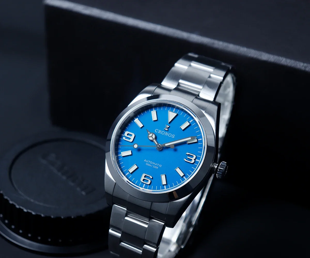 

Cronos EX Diver Механические мужские часы 39 мм Автоматический браслет с втулкой из сапфирового стекла PT5000 Механизм 10ATM Унисекс Автоматический L6031