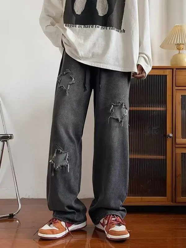 

Мужские джинсы American High Street Waed Star: прямые, свободные, молодежные, широкие, расклешенные, весна-осень