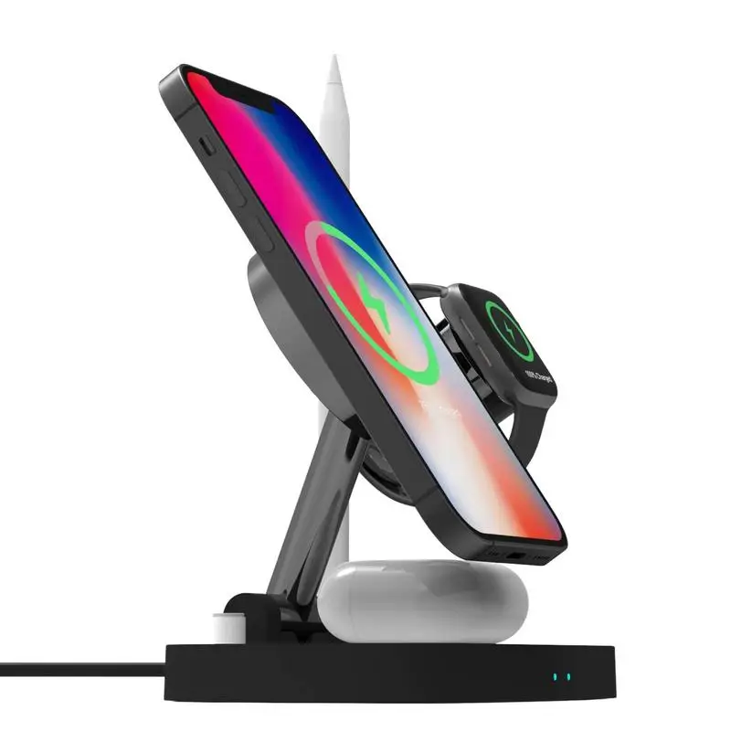 

4 In 1 Wireless Charger Stand ForApple Watch Pencil Foldable Stand Fast Charging For Multiple Devices Safe Fast Charging