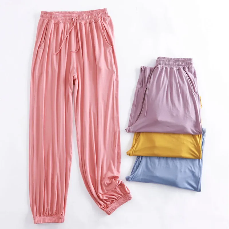 Spring Fall Pajama Pants For Women Comfortable Modal Sleepwear Pantalones Lounge Wear Home Trousers Ladies Sleeping Pant