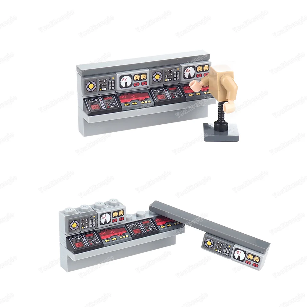 Konsole Taste Daten Baustein Montage MOC figuren Mecha Ausrüstung Bedienfeld Schlacht Szene Modell Kinder Geschenke Junge Spielzeug