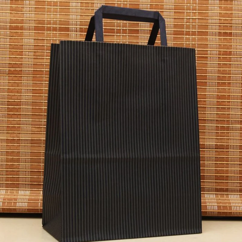 Customized product、Custom Fashion Eco-friendly Black Shopping Kraft Paper Bags With Logo Printed