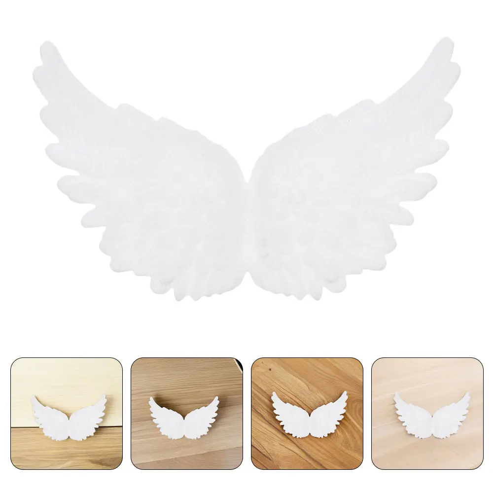 

24pcs Angel Wings Accessories for Crafts Charms Hair Decor Embellishment DIY Party Holiday Decor White Plastic for crafts