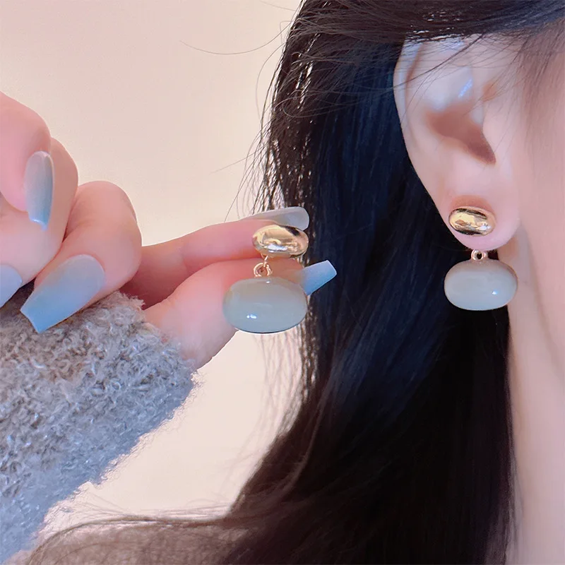 

Enamel glazed circle, Korean women's fashion internet celebrity, same style earring