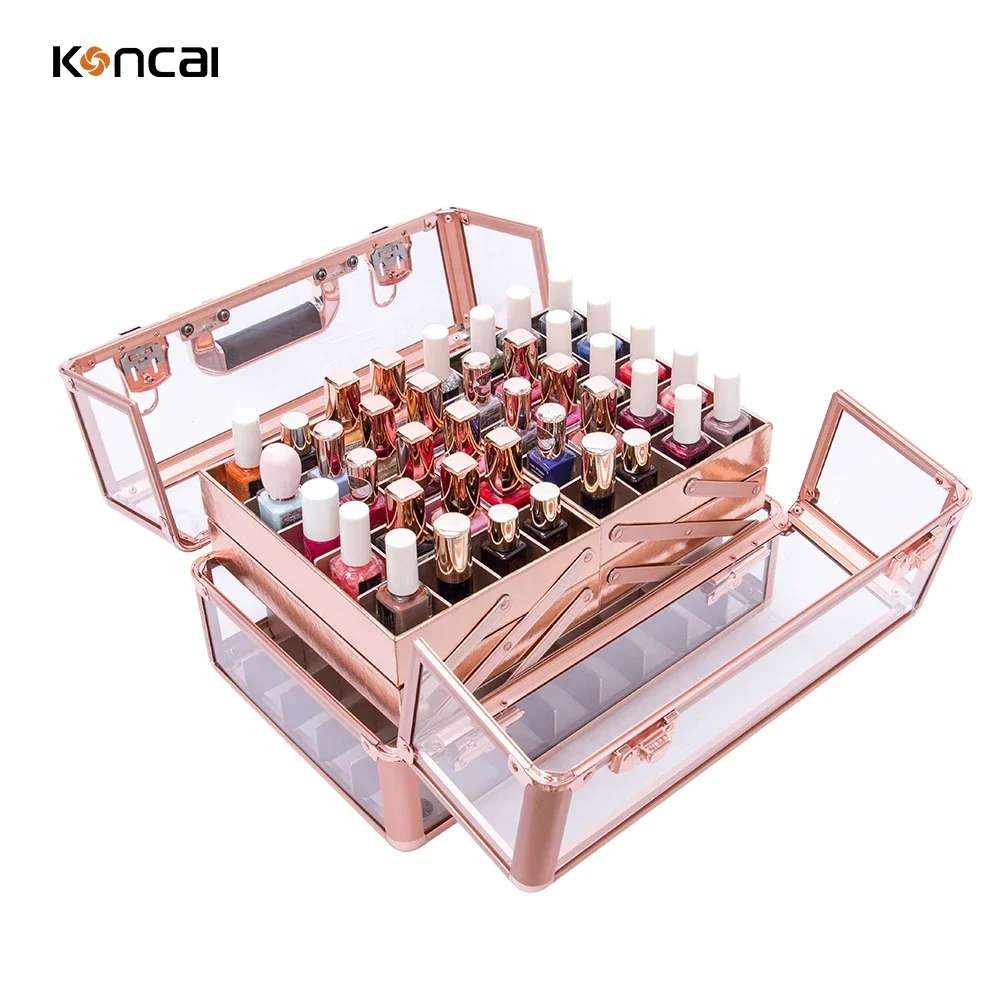 Portatile pieghevole Workstation Makeup Organizer Trolley Case altoparlanti cassetti Nails Table Salon Manicure Table