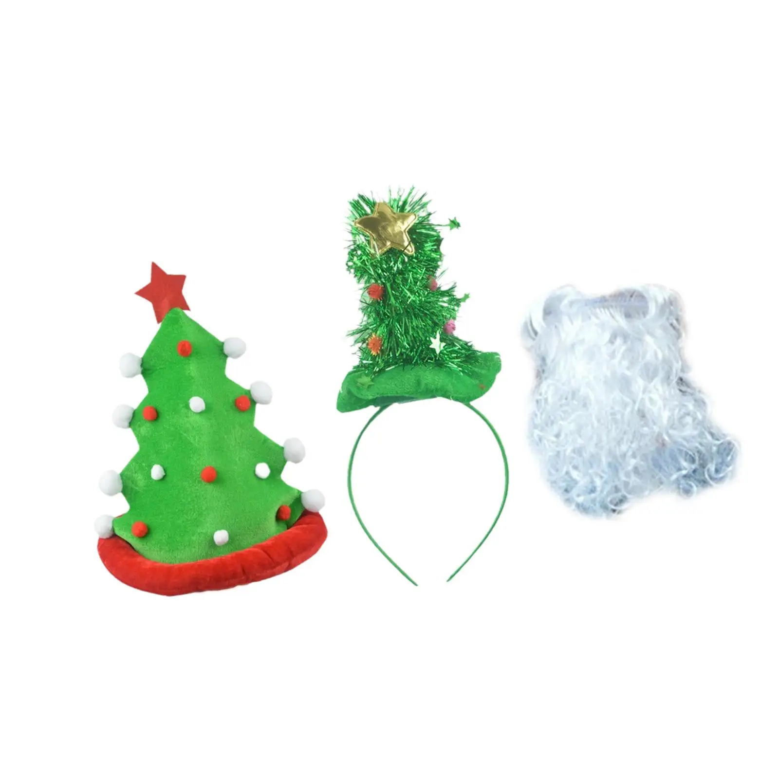 

3x Christmas Santa Costume Accessories Lightweight Creative Santa Beard