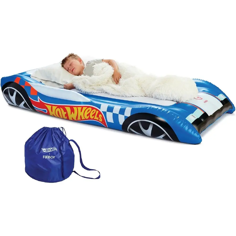 

Hot Wheels & Kids Sleepover Bed & Air Mattress. Perfect for Sleepovers. Includes Carrying Storage Bag, Twin