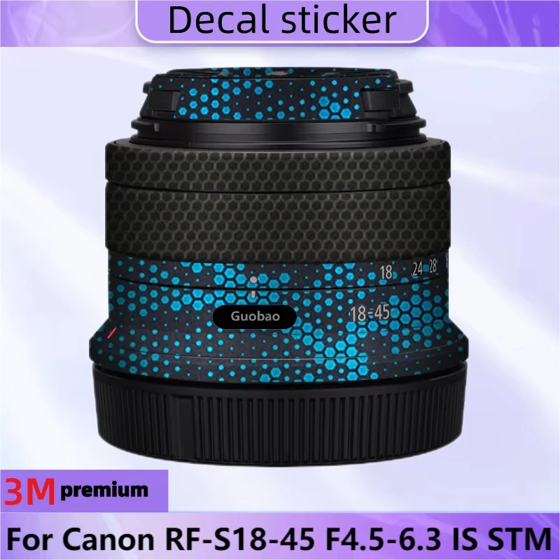 

For Canon RF-S18-45 F4.5-6.3 IS STM Lens Body Sticker Protective Skin Decal Vinyl Wrap Film Anti-Scratch Protector Coat