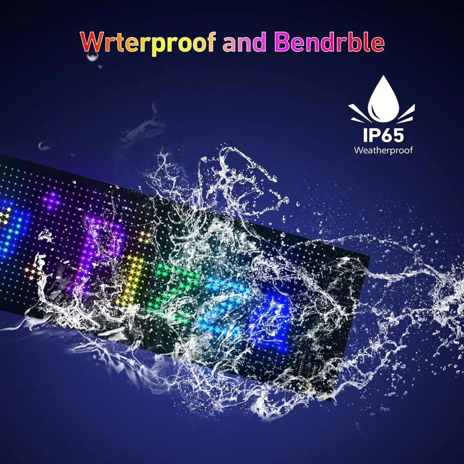Image 6: Panneau d'affichage LED RGB flexible, 16 x 96 pixels, contrôle par application USB, étanche IP65, programmable