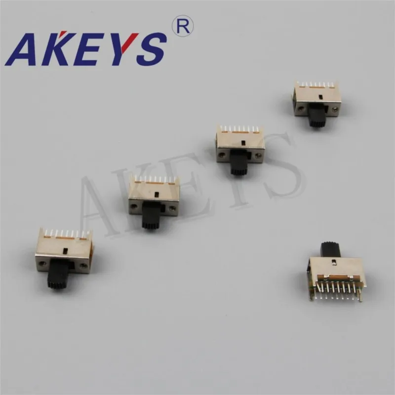 10PCS SS-62D02 6P2T Six pole double throw 2 position slide switch 18 pin DIP type with 4 fixed pin handle heights