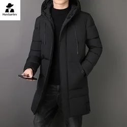 M-8XL Jacket Men's Thickened Warm Long Coat Casual Slim Fit Hooded Men's Parkas Winter Solid Cotton Padded Jacket Brand clothing