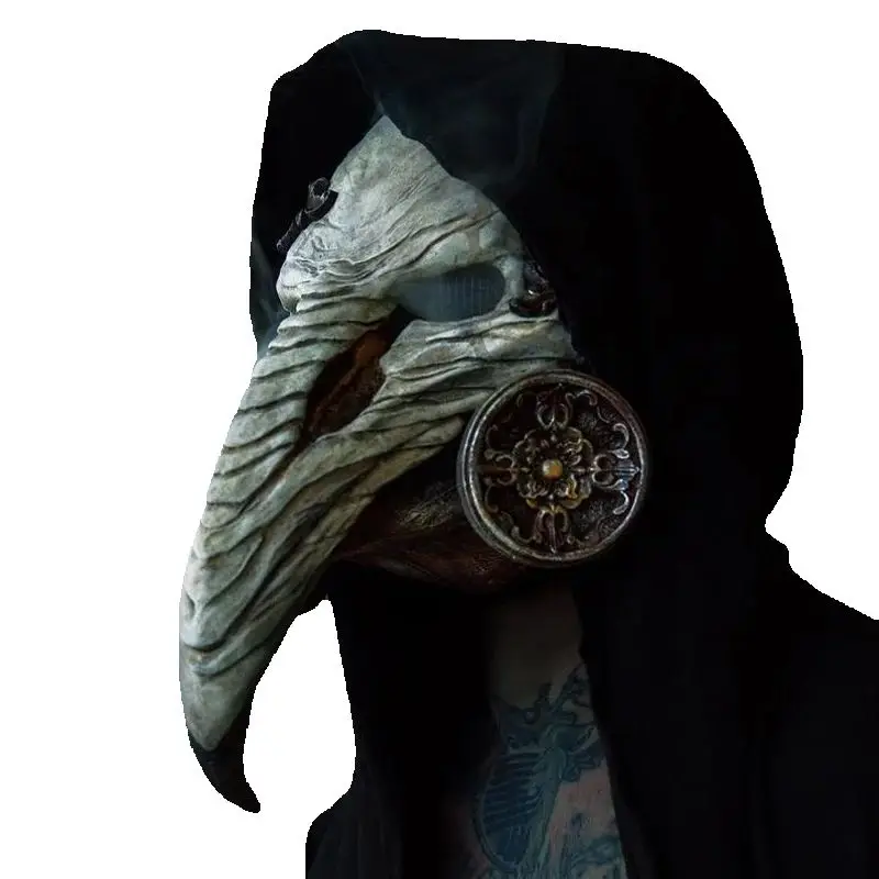 Steampunk Plague Doctor Mask SCP-049 Cosplay Medieval Raven Beak Full Head Halloween Costume