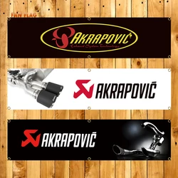 45X180CM Akrapovics Banner Flag Polyester Printed Auto Parts Flags for Room Garage Decor