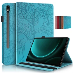 Tablet per Samsung Galaxy Tab S9 FE Case 10.9 pollici 3D Tree goffrato Flip Stand TPU Cover per Funda Galaxy Tab S9 FE S9FE Case