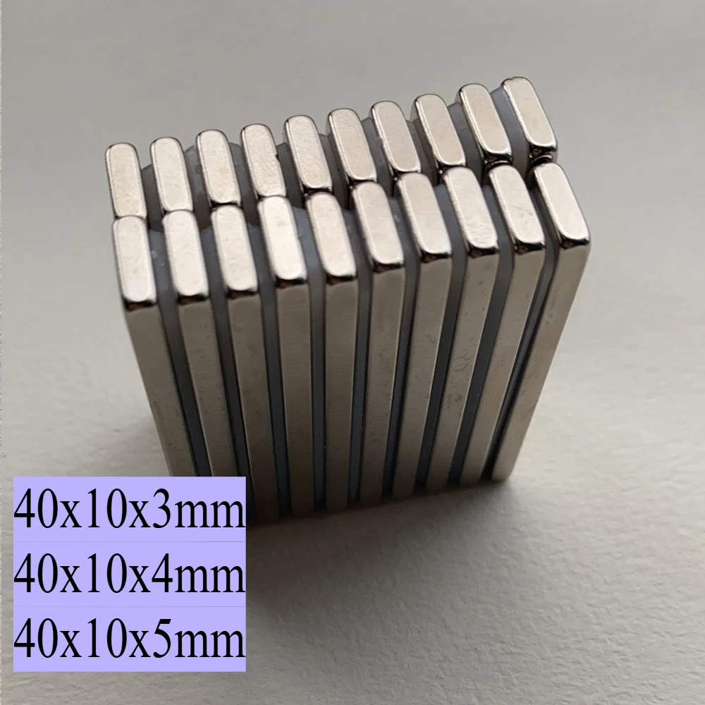 N52 40x10x2 40x10x3 40x10x4 40x10x5  Magnets Square Motor Generator Engine Aimant Search Fridge Customised Diy Workshop Craft