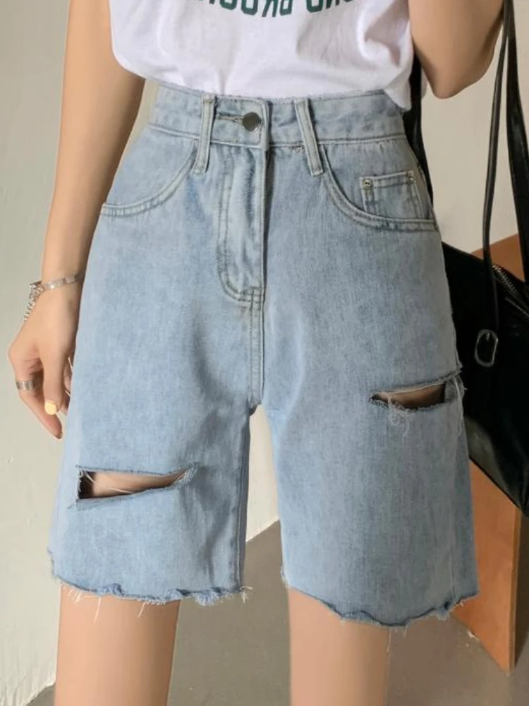 Pantaloncini da donna per il tempo libero streetwear chic semplice foro studenti tutto-fiammifero solido moda casual classico vacanza stile coreano attraente