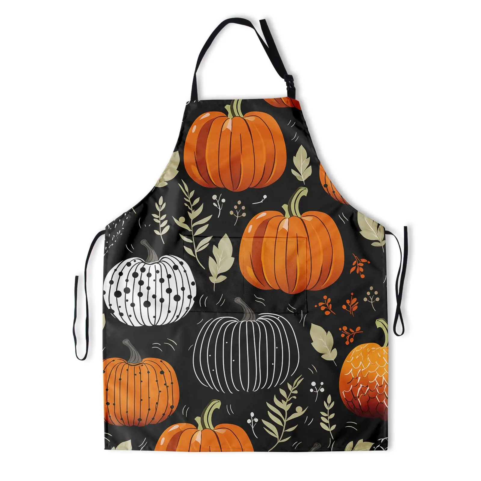 

Pumpkin Apron with Pockets Autumn Harvest Fall Pumpkins Chef Cooking Apron