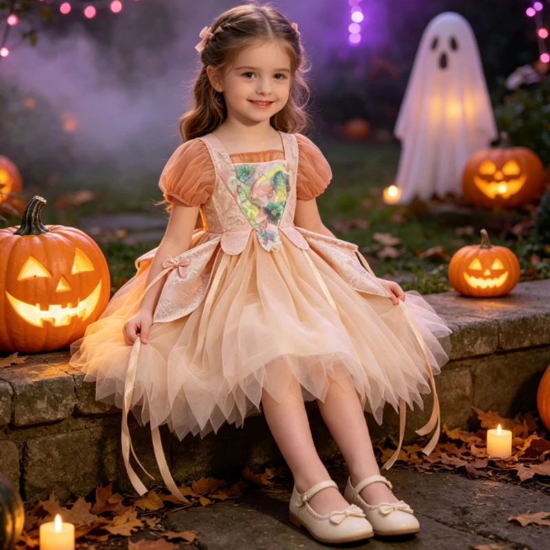 Summer Girls' Dresses For Elegant Tulle Ball Gown Kids Birthday Party Role Play Dress Wedding Pageant Party Festive Ball Gown
