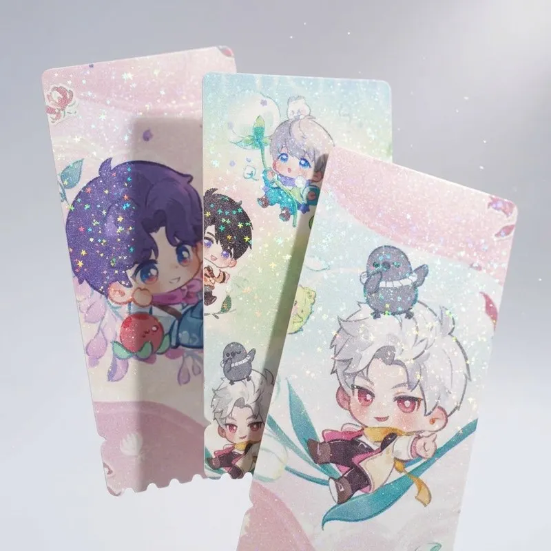 Love and Deepspace Xavier Zayne Postcards 6 Pcs Double Sided Shimmer Ticket Style Keepsake Cards