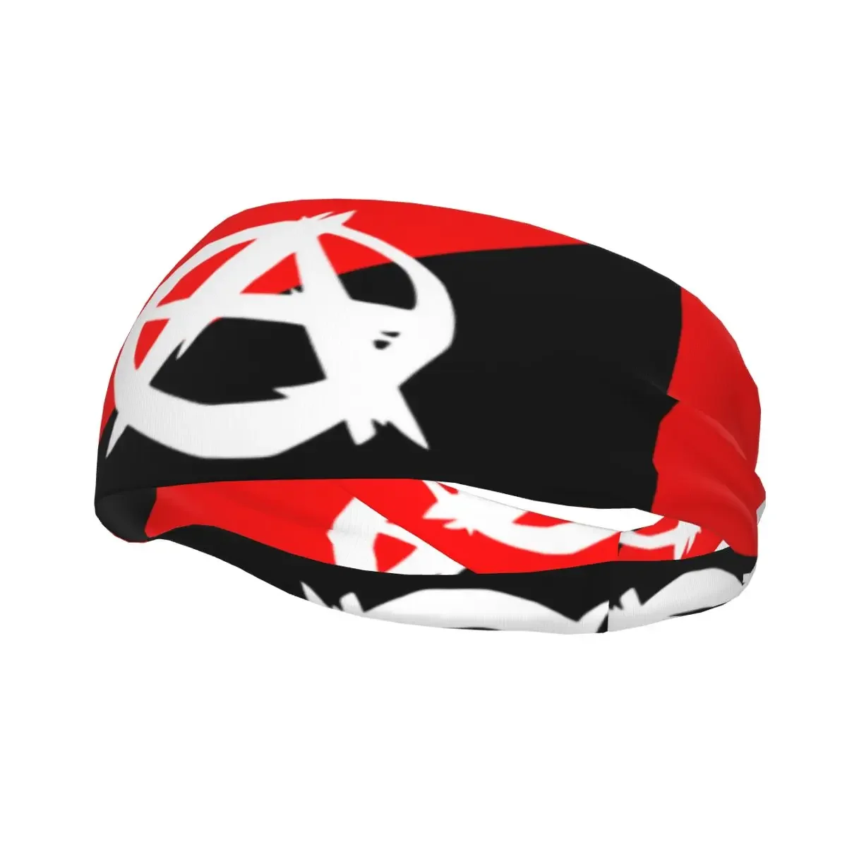 Sports Headband Portable Hair Band Anarchist Flag With A Symbol Hair Wrap Brace Cycling Running Exercising Sweatband