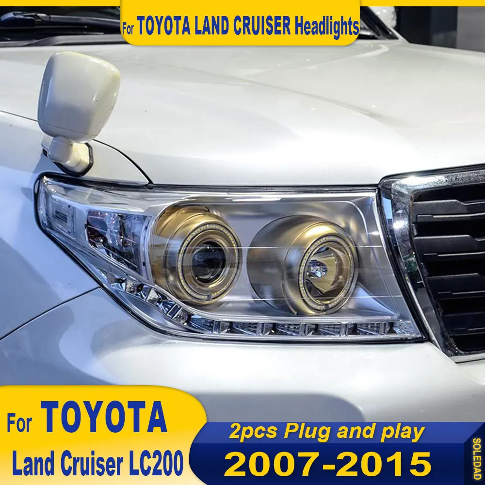 

Headlight For Toyota Land Cruiser LC200 2007-2015 Car автомобильные товары LED DRL Hella 5 Xenon Lens Hid H7 Car Accessories 2pc