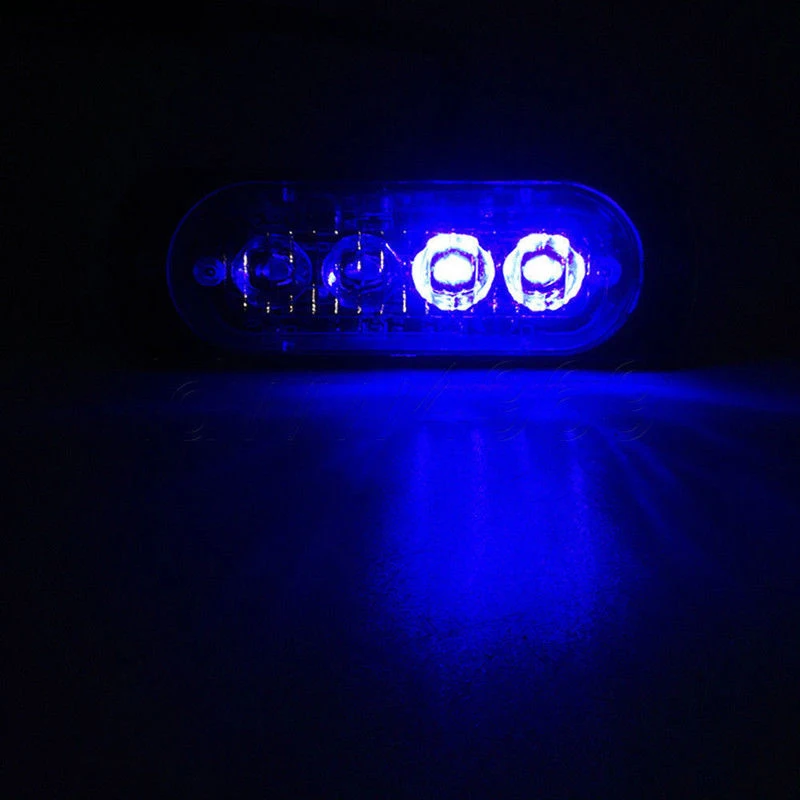 Beacon Hazard Strobe Light Car Flashing Light Lamp SUV ATV 12W Kit Accessory DC 12V-24V Blue Truck Pratical Useful