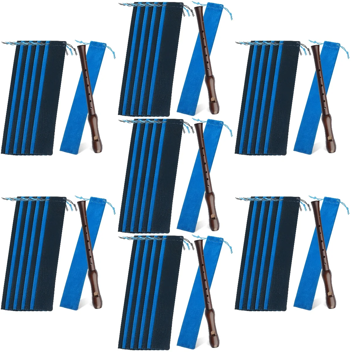 

7pcs Set of 7 Flute Storage Bags Soprano Recorder Instrument Cover Harmony Carrying Case