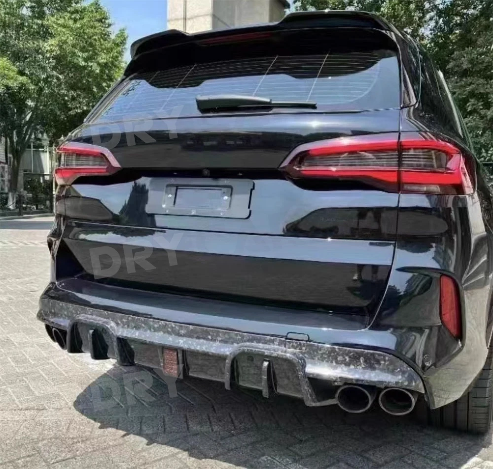 ألياف الكربون M نمط المصد الخلفي الشفاه الناشر لسيارات BMW F95 X5M F96 X6M 2020-2024 الناشر الخلفي الذقن الجسم أطقم FRP اكسسوارات