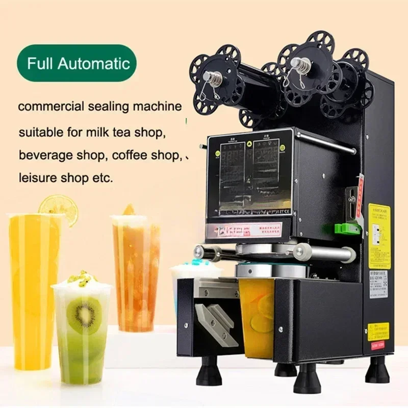 

Excellent Best Seller First Milk Tea Drink Cup Plastic Paper Cup Sealing Machine Electric Automatic Sealer 9/9.5cm Bubble Coffee