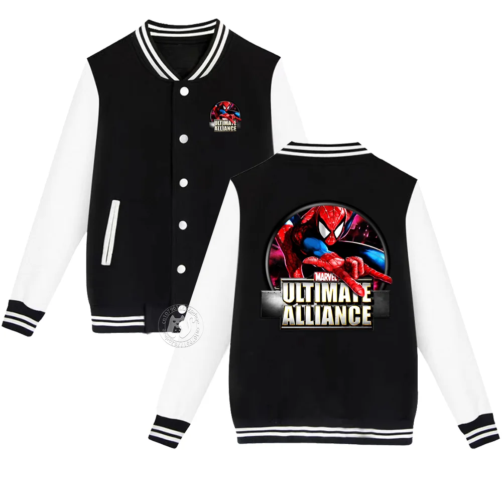 Kids Marvel Spider-Man Collection uniforme da Baseball giovanile stampata 2-14 anni per ragazzi e ragazze cappotto da strada caldo e spesso