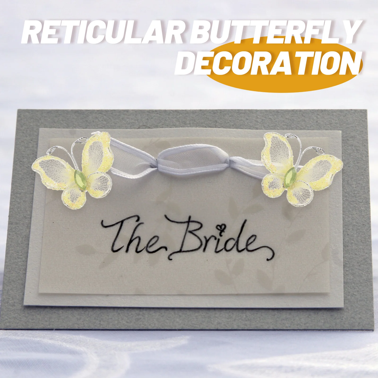 

100Pcs Mesh Butterfly Applique Sewing Supplies DIY Wedding Party Decorations Scrapbooking Baby Shower Craft Mesh Applique