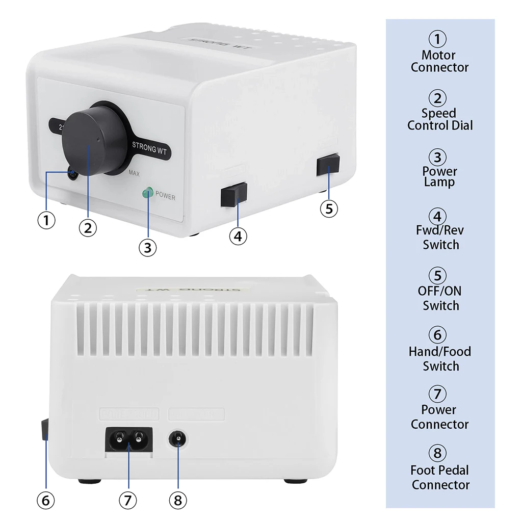 AZDENT Dental-Polier-Mikromotor Srong Max 211 Marathon-Schnitzmaschine Handmühle E-Typ Mikromotor Labor-Zahnmedizin-Werkzeug – Detail 2