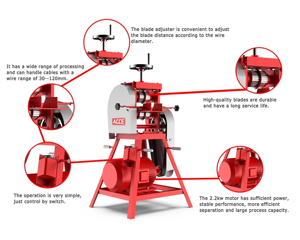 와이어 스트리퍼 스크랩 케이블 스트리퍼, 두꺼운 케이블 필링 장비, 와이어 절단 도구 판매