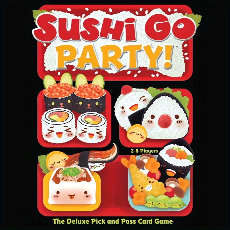 Sushi Go Party! - The Deluxe Pick & Pass Card Game, Multi-Color Family Fun, Perfect for Parties & Home Entertainment