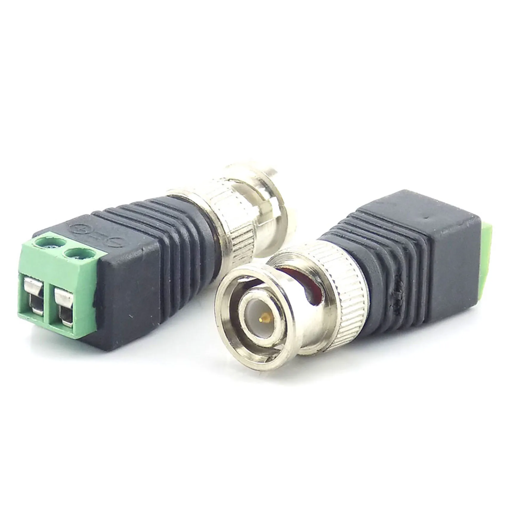 Superior-10Pcs Male Metal BNC Connector With DC Connector Plug Screw Terminal UTP Video Balun For CCTV Surveillance Camera