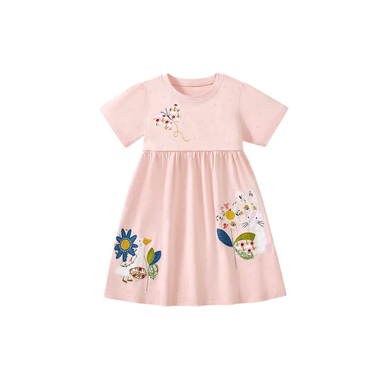 

Summer Style Cartoon Children's Dress Princess Dress Short Sleeve Cotton Girls' Dress