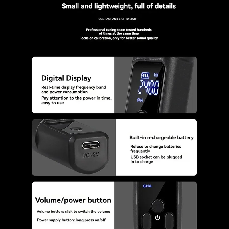 Convertisseur de Microphone sans fil UHF AA60-2X, transmetteur et récepteur XLR rechargeables pour Microphones dynamiques 0V