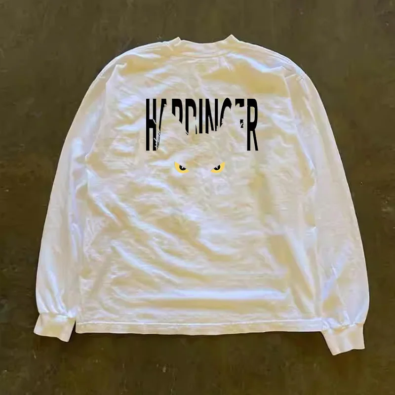 Long Sleeve 310 Pure Cotton Men's T-Shirt Upward Hero Non-Light American Style Couple's T-Shirt Youth Loose Fit Printed Tee
