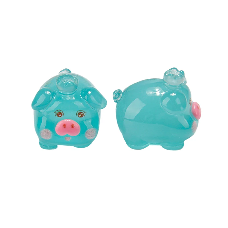 1Pc Glow In The Dark Mini Resin Pig for Home Decoration Luminous Small Pig Figurine Ornament Garden Micro Landscape Decoration