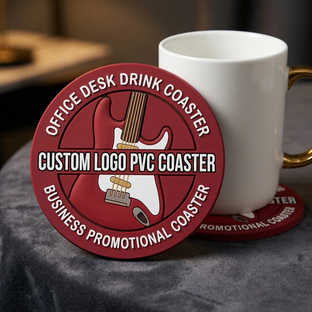 Round PVC Coaster Custom Logo Personalized Drink Pad Non‑Slip Tabletop Decoration Heat Resistant Mat For Wedding Party Favor