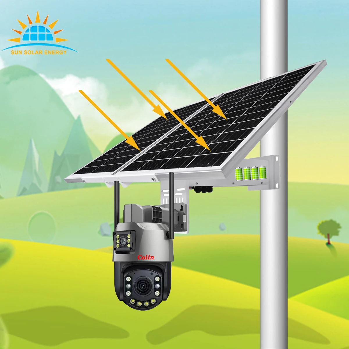 Auto Human Tracking Solar Security Ptz System Dual Lens 4g 36x Zoom Wifi 4k Solar Cctv for Outdoor Farm Dc12v