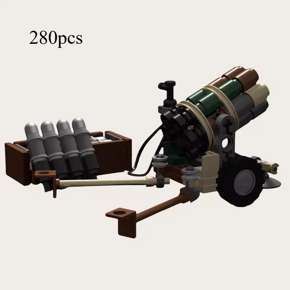 

MOC Military Series WWII Mortar Building Block Rocket Launcher Howitzer Model Assembled Brick Children's Toy