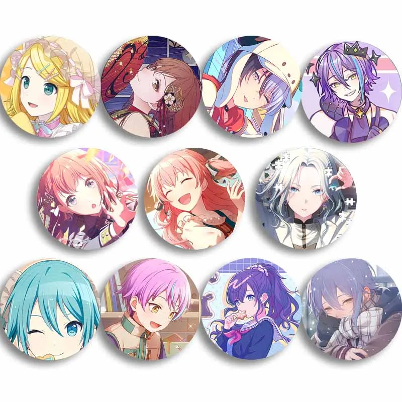 Project SEKAI Anime Soft Button Pin Momoi Airi MORE MORE JUMP! Round Brooch Cute Cartoon Girl Badge Gifts Jewelry Accessories