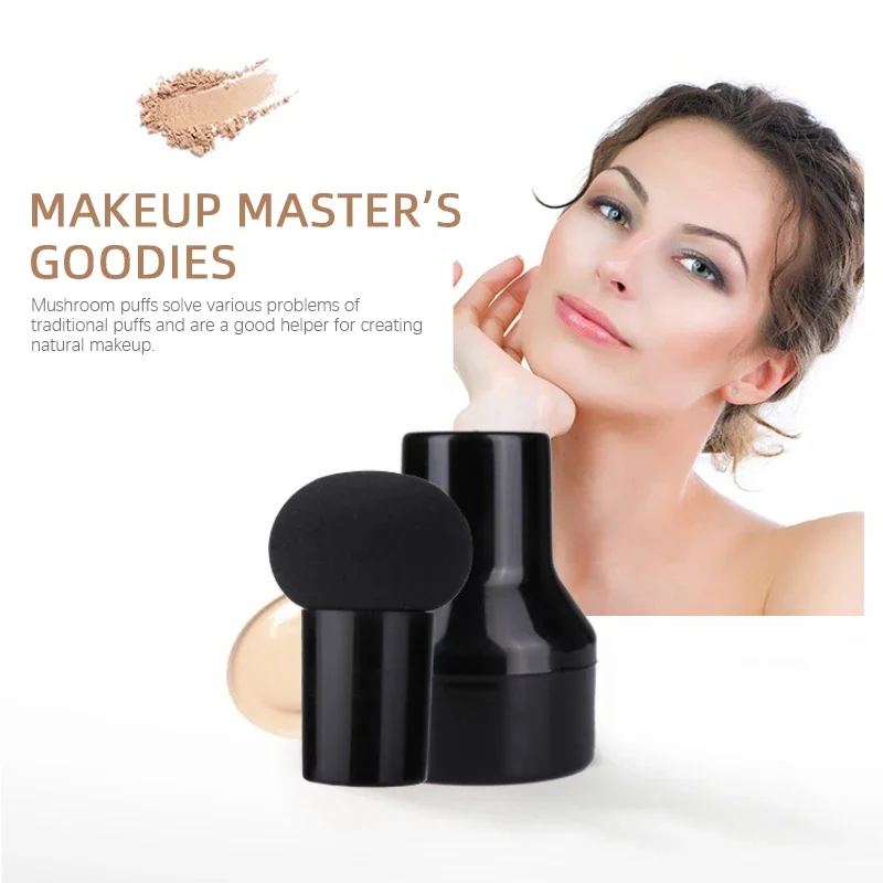 أداة مكياج إسفنجية برأس فطر صغير برأس مستدير لا تأكل مسحوق وسادة هوائية BB ورطبة ذات الاستخدام المزدوج