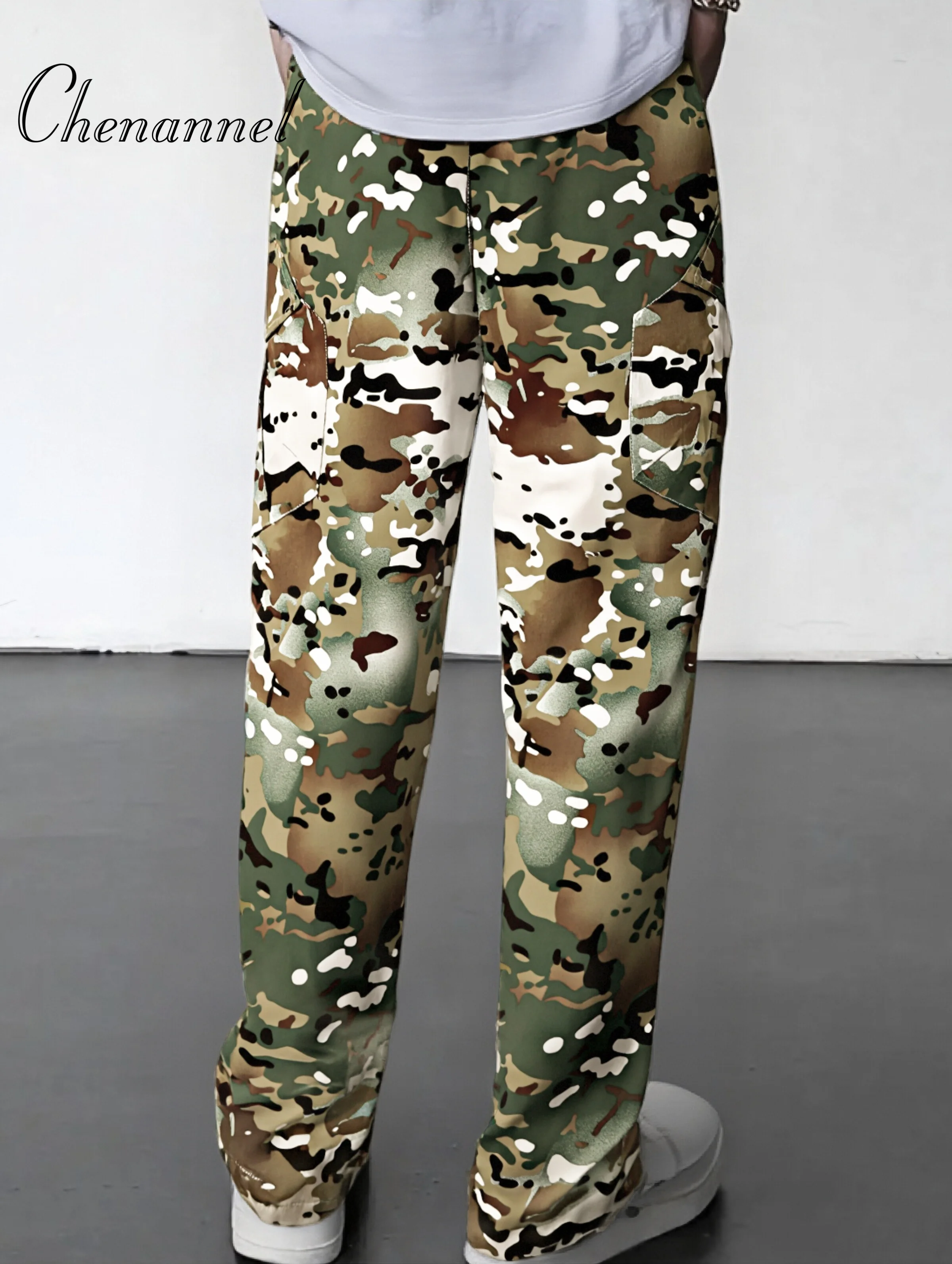 

Men's straight-leg loose oversized camouflage casual pants trendy brand multi-pocket spring and autumn labor protection trousers