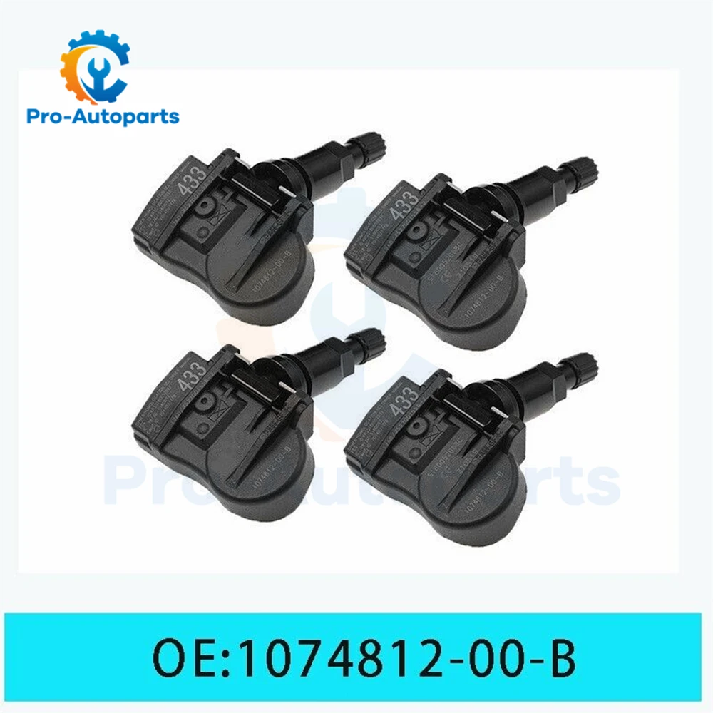 

4PCS 433MHz TPMS Tire Pressure Monitoring Sensors for Tesla Model 3 S X (1074812-00-A, 1074812-00-B, 1034602-00-C)