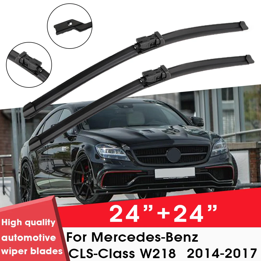 

Car Wiper Blade For Mercedes-Benz CLS-Class W218 2014-2017 24"+ 24" Windshield Windscreen Clean Naturl Rubber Cars Accessories